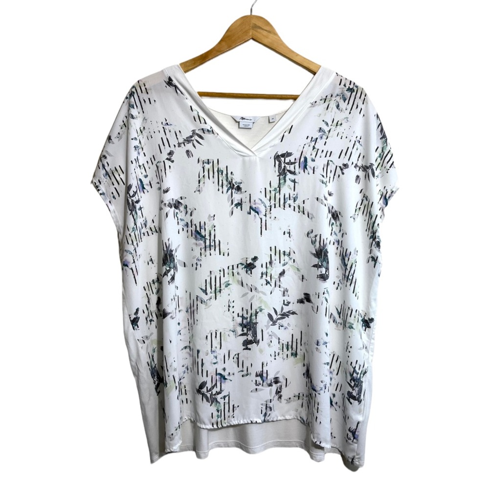 Reitmans Size 3X Printed Top Blouse V-Neck